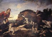 SNYDERS, Frans Wild Boar Hunt oil